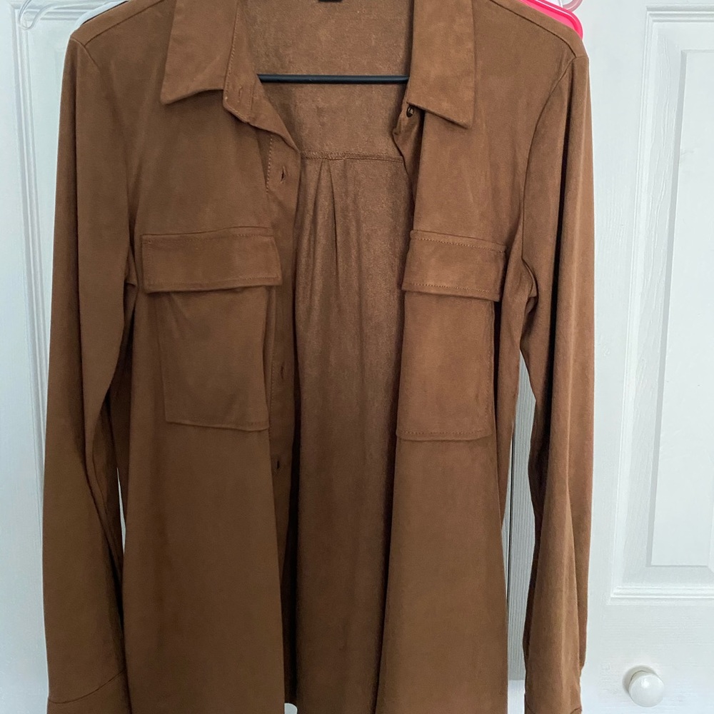 Forever 21 suede button down shirt